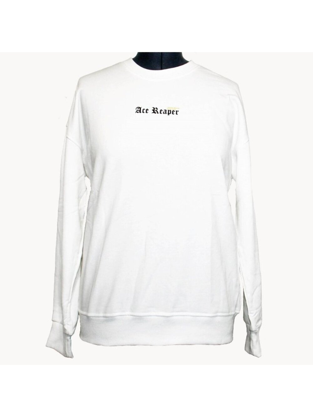 Men's Winter White Sweatshirt Small Ace Reaper Trend Brand Butterfly